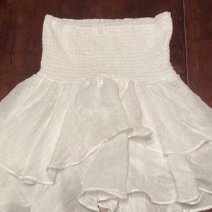 White, Shein ruffle skirt